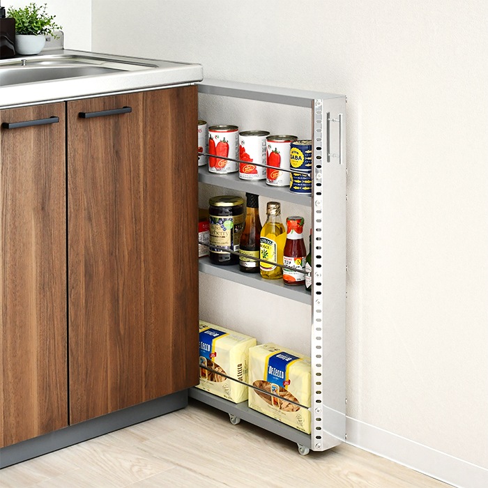 ステンレス製 隙間収納ワゴン【幅10×高さ81cm】