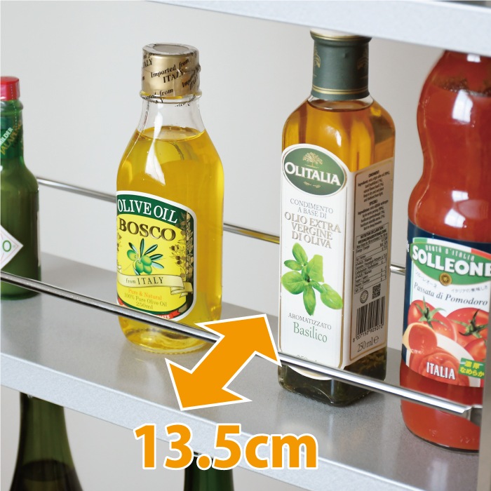 ステンレス製 隙間収納ワゴン【幅15×高さ81cm】