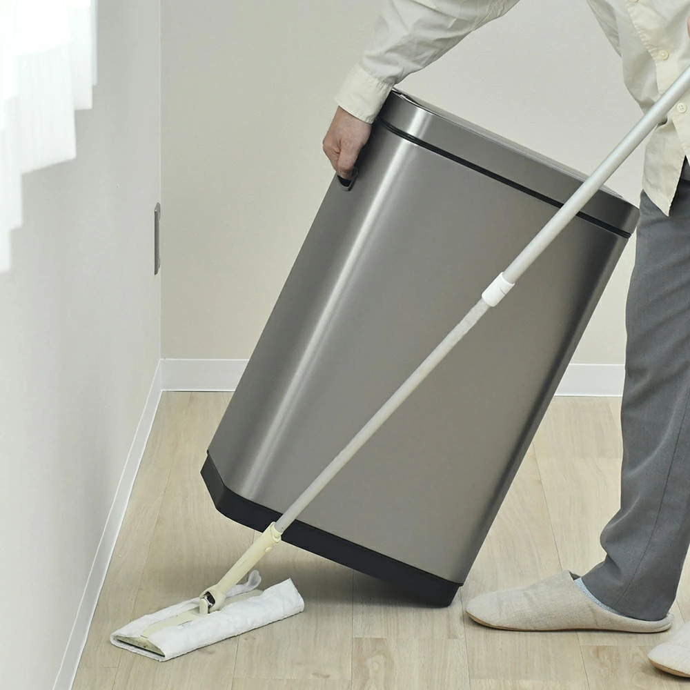 センサー式 自動開閉 ステンレスダストボックス【容量45L・ウィング