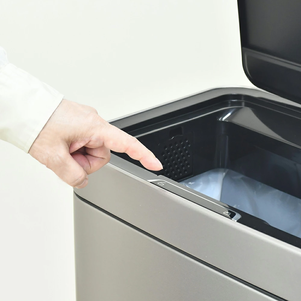 センサー式 自動開閉 ステンレスダストボックス【上段35L+下段25L(総量60L)／EKO】
