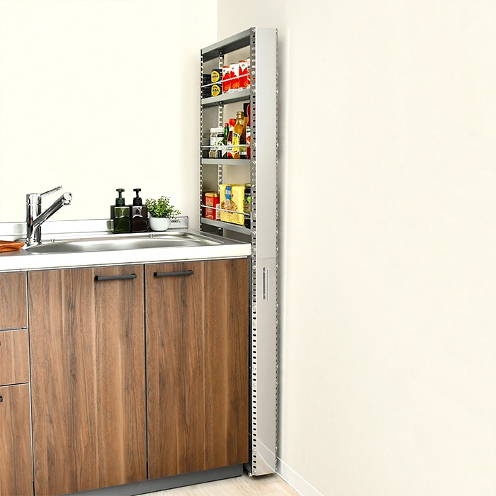 ステンレス製 隙間収納ワゴン【幅10×高さ159cm】