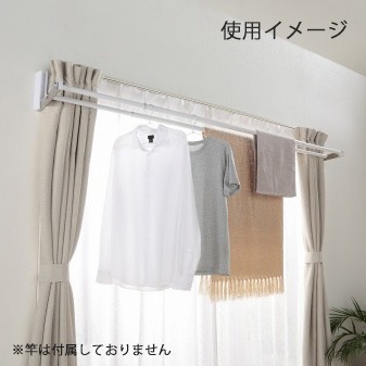 壁面物干し掛け ルームハンガーブラケット2個組【石膏ボード・木部両用／竿2本用】