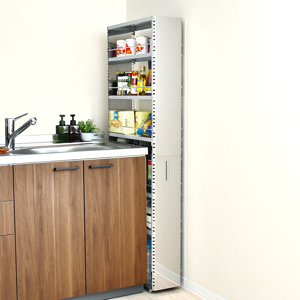 ステンレス製 隙間収納ワゴン【幅20×高さ159cm】