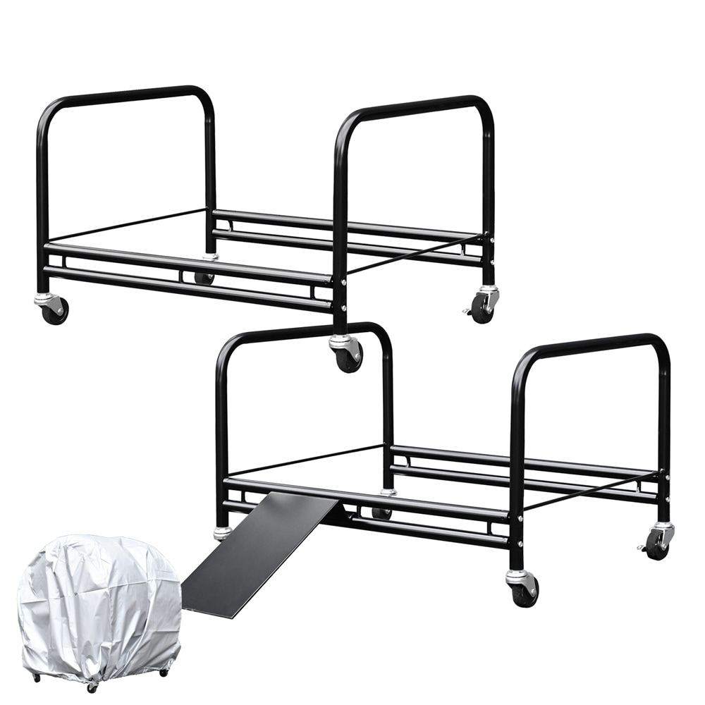 SUV用タイヤラック 大型タイプ【横置き2個組・カバー＆スロープ付き】