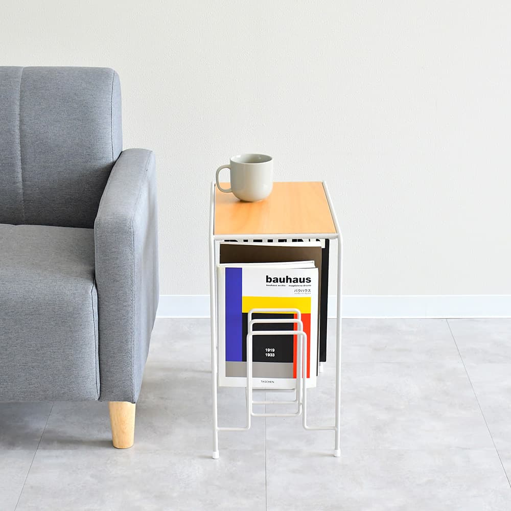 bokula サイドテーブル with マガジンラック