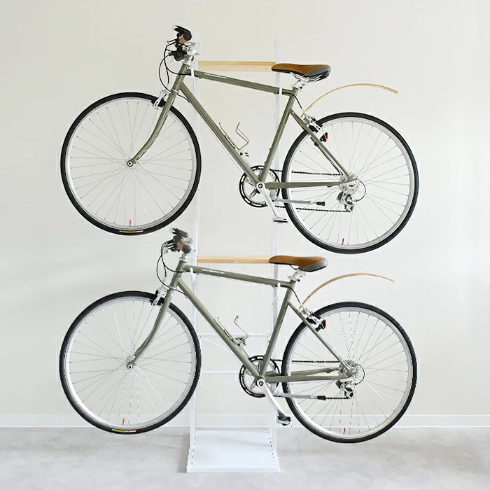 室内専用 自転車ラック【２台用・木棚２枚付き】