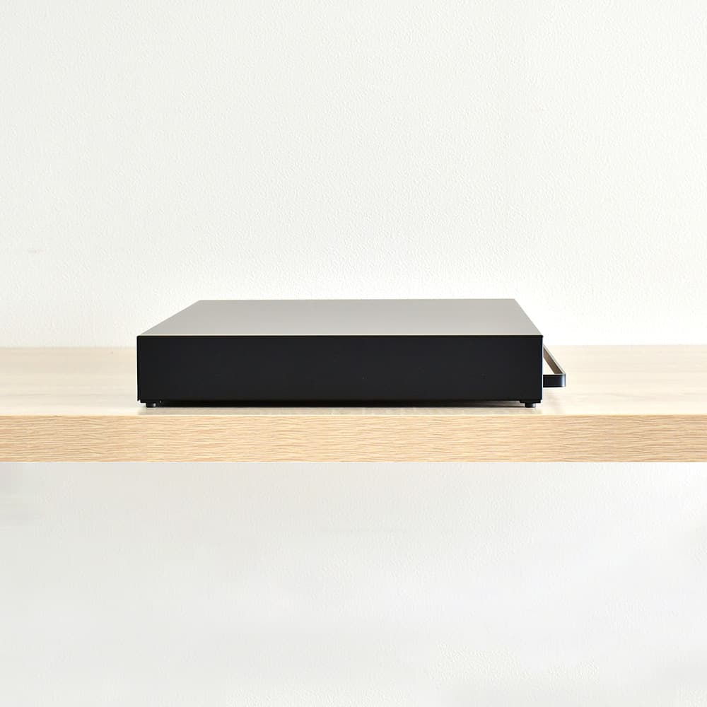 bokula 家電下スライドテーブル black×ウォルナット Ver.【幅45×奥行36.5cm／オーブンレンジラック対応】