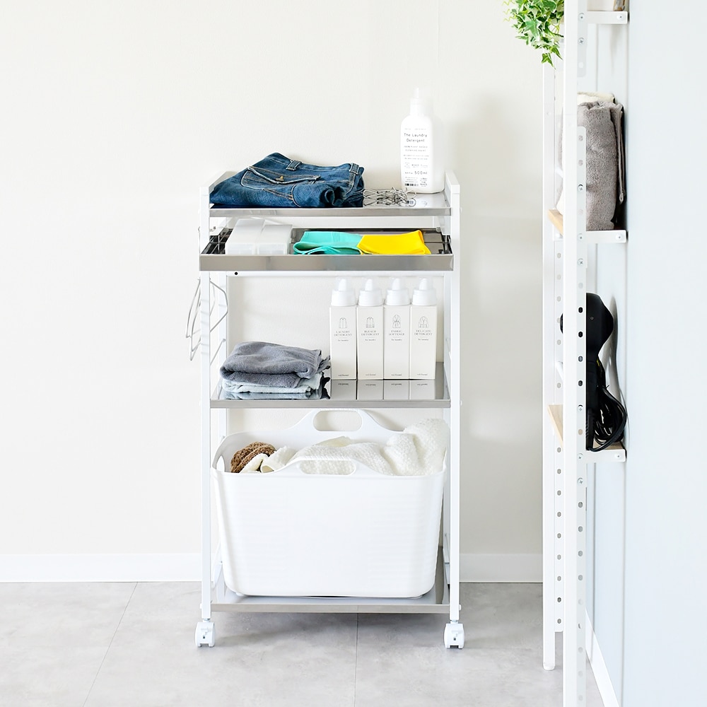 クラルテ ステンレス棚マルチワゴン【引出1・幅50】