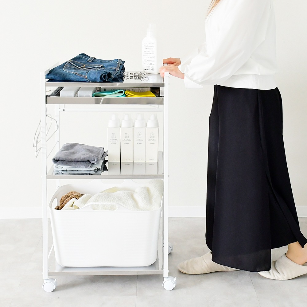 クラルテ ステンレス棚マルチワゴン【引出1・幅50】