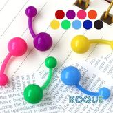 へそピアス 14G ボディピアス バナナバーベル アクリル素材 ポップカラー[カーブドバーベル][ボディーピアス](1個売り)◆オマケ革命◆