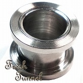 ボディピアス 14mm 定番 シンプル フレッシュトンネル シルバー ホール[ハイゲージ][耳たぶ 耳 ピアス 耳ピ][ボディーピアス](1個売り)◆オマケ革命◆