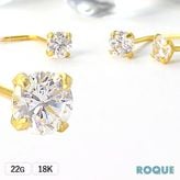鼻ピアス 22G ボディピアス 18金(コーティング) 18K CZ立て爪トップ スクリュー(TOP2mm)[鼻 ピアス 鼻ピ][ボディーピアス](1個売り)◆オマケ革命◆