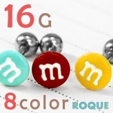 軟骨ピアス ボディピアス 16G カラフルパロディーストレートバーベル(1個売り)◆オマケ革命◆