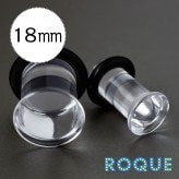 ボディピアス 18mm 透明アクリル シングルフレアプラグ(1個売り)◆オマケ革命◆