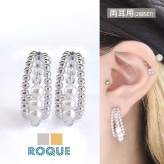 (2個SET)ピアス フェイクリング パールビーズ スタッドピアス ファッションピアス◆オマケ革命◆