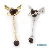 ボディピアス 16G ブラックハートジュエル エンジェル ストレートバーベル(1個売り)◆オマケ革命◆