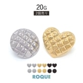 (2個SET)ピアス キルティング ラウンド＆ハート スタッドピアス ファッションピアス◆オマケ革命◆