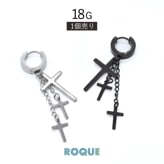 フープピアス スリー クロス チャーム ピアス ファッションピアス(1個売り)◆オマケ革命◆