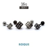 ボディピアス 16G シンプル ダイス ストレートバーベル(1個売り)◆オマケ革命◆
