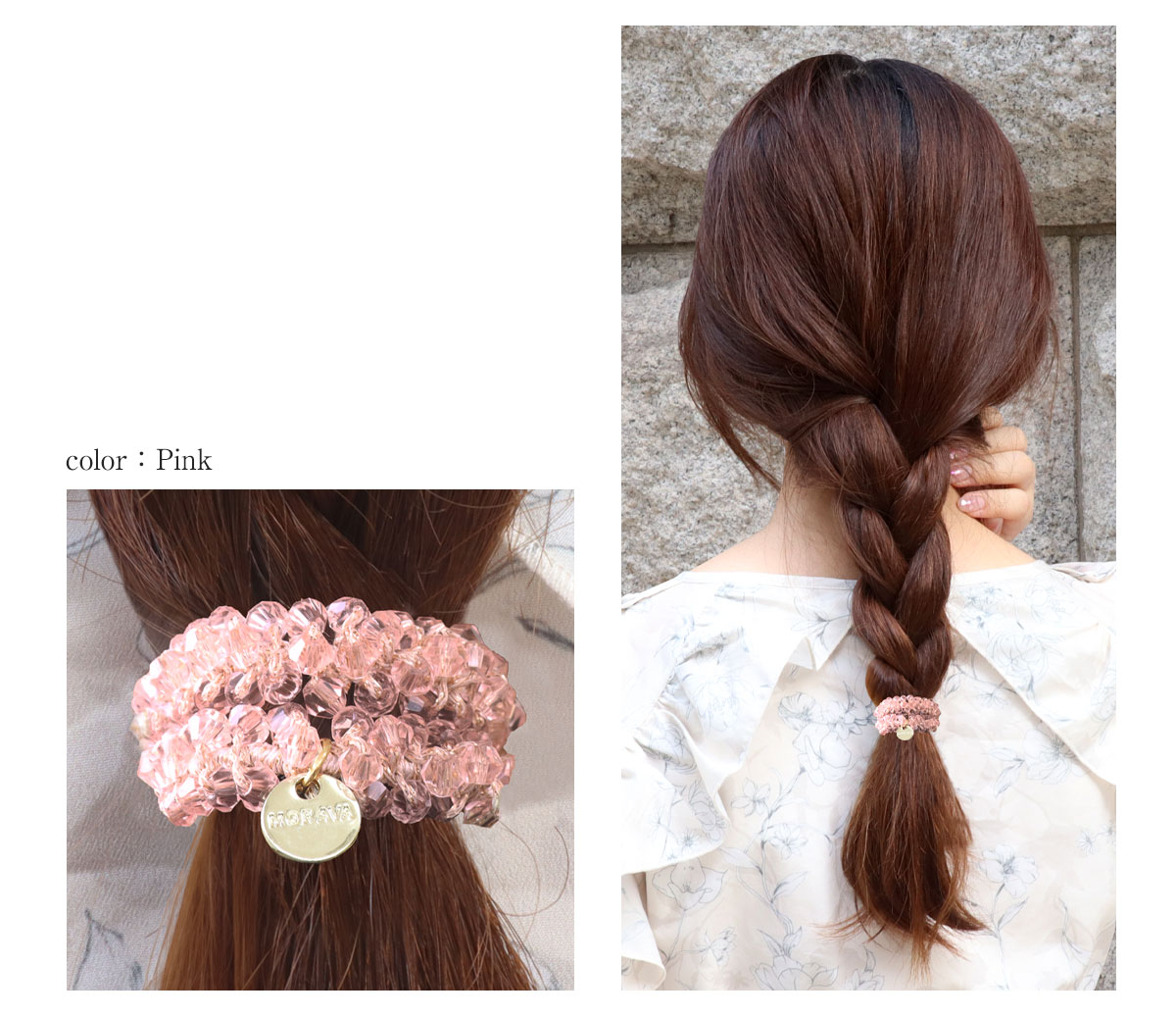 ヘアゴム   クレイビーズ♡アンティークローズ♡ ビーズ ヘアゴム ヘアアクセサリー(1本売り)◇オマケ革命◇ | ボディ