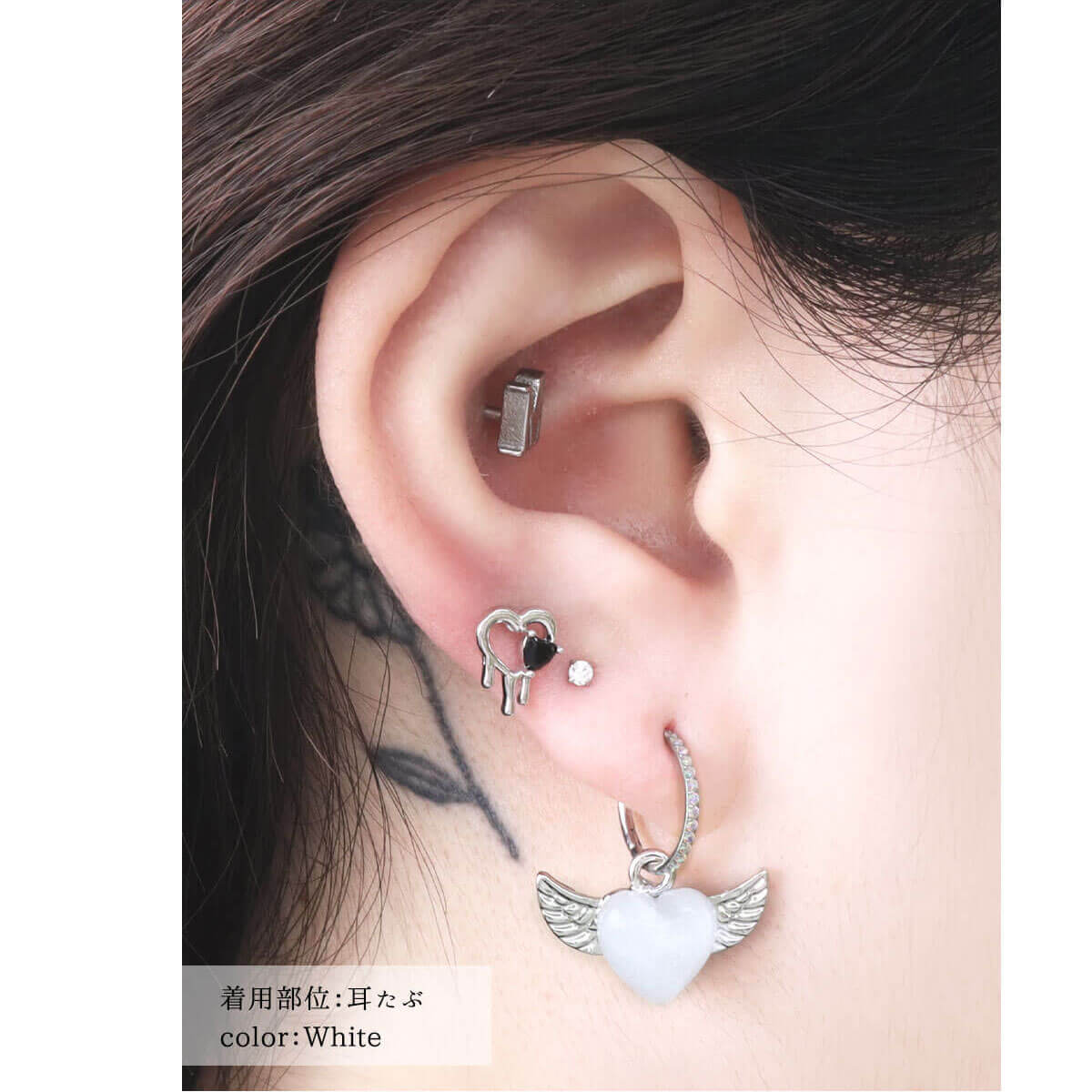 ボディピアス 20G 18G 16G 14G 対応 ぷっくりエンジェルハート