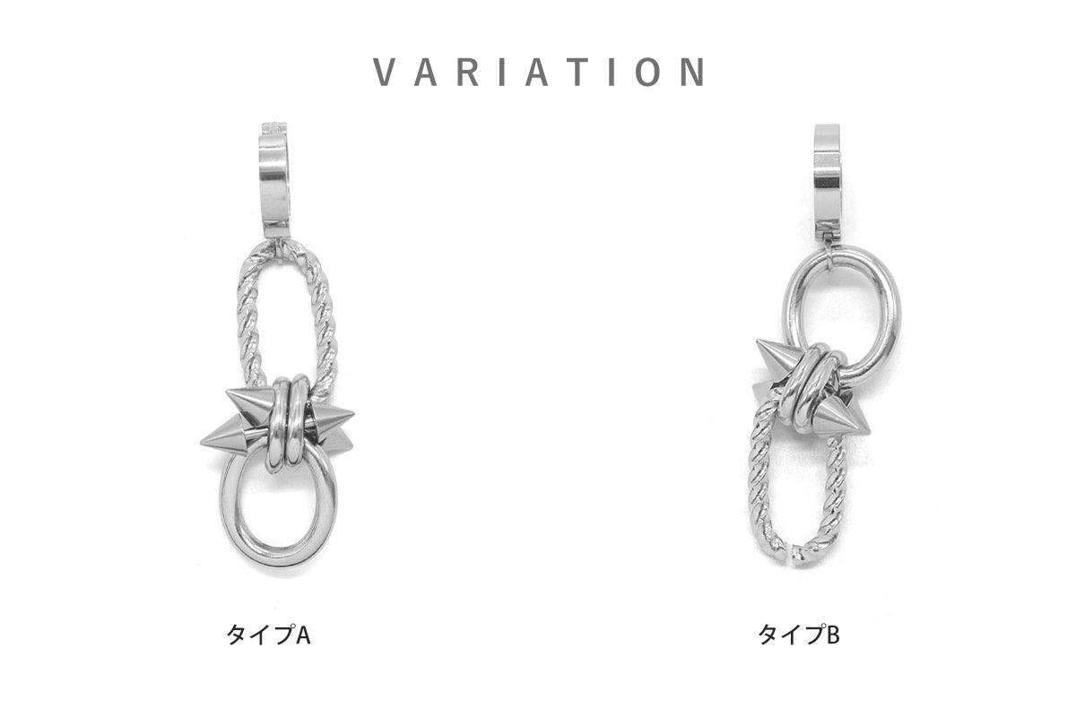 ピアス 18G 2デザイン ダブルリンク パンク フープピアス ファッション