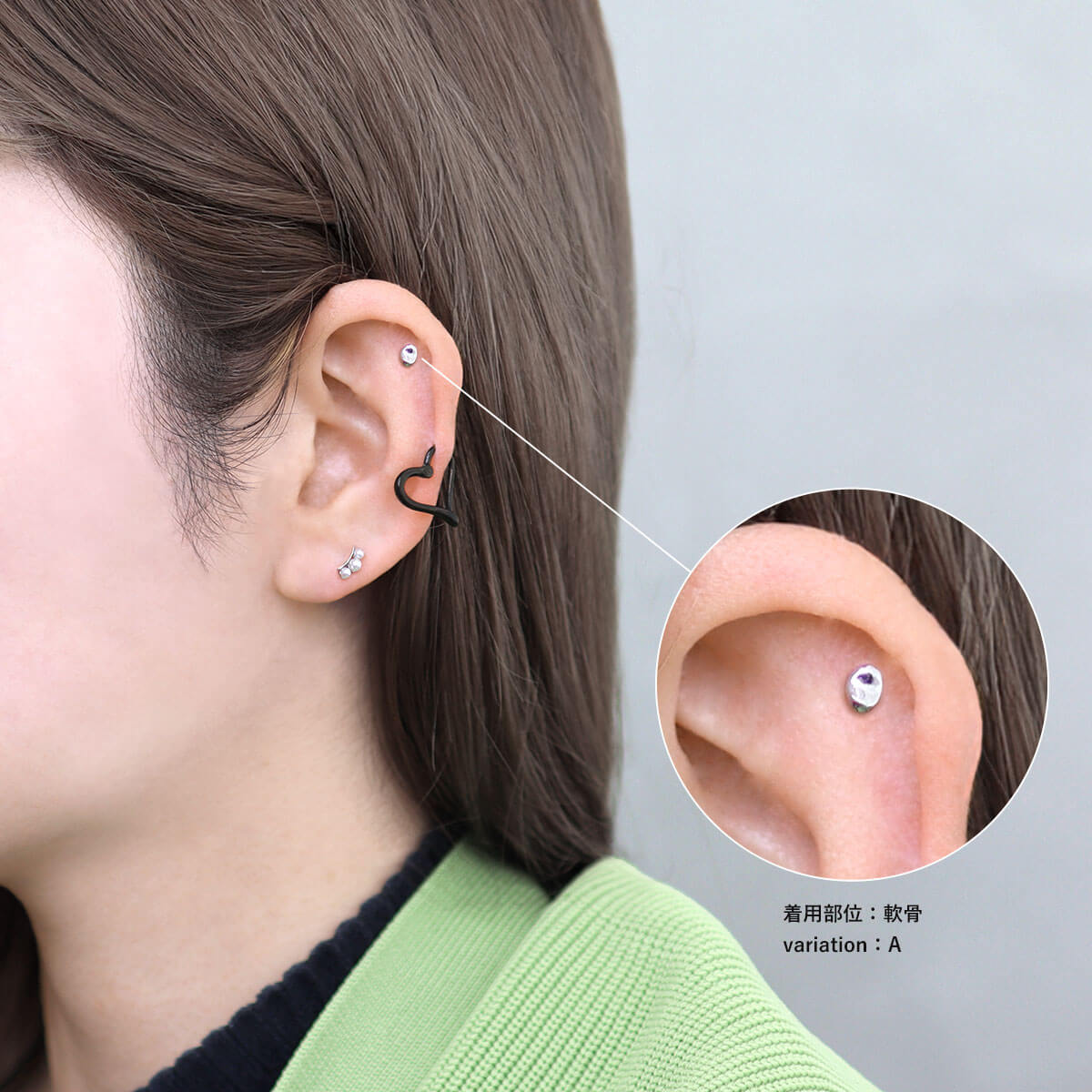 ボディピアス 16G ニュアンス 3シェイプ ストレートバーベル(1個売り
