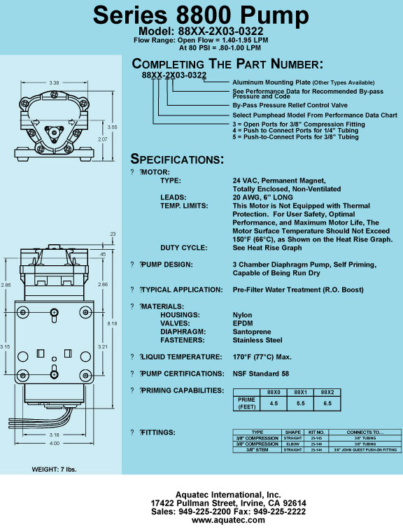 Aquatec CDP8800 (1/4) AC24V 8841-2J03-B423 | RO-Parts.com