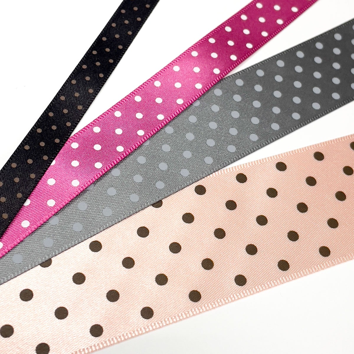 サンプルカット】［No.6125］水玉 サテン リボン | SAMPLE | ROSE BRAND