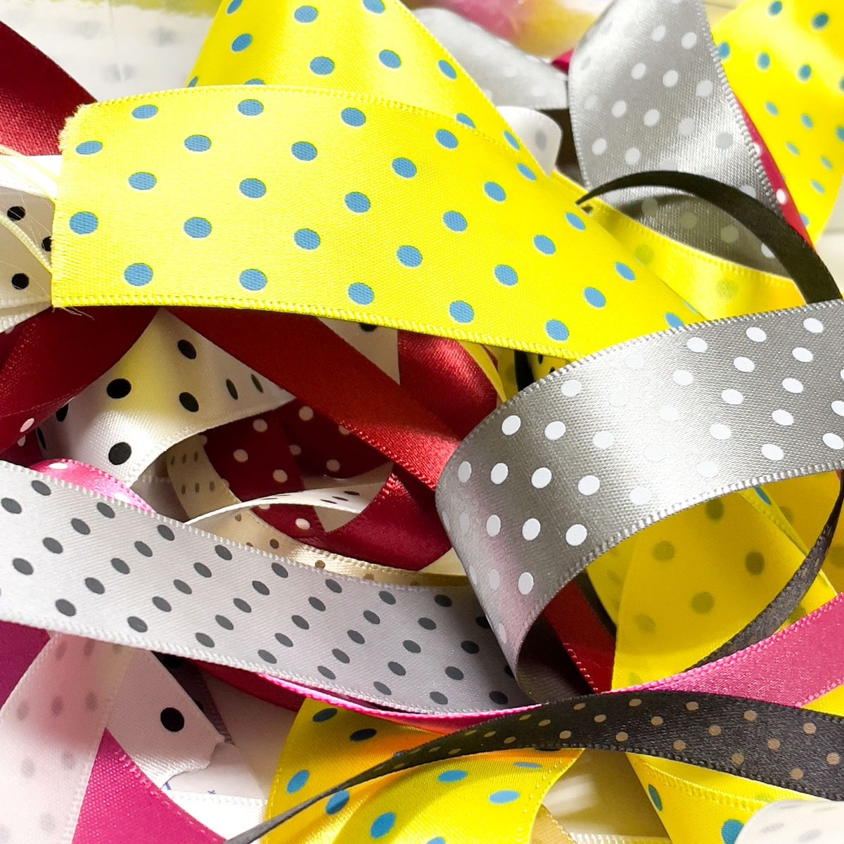 サンプルカット】［No.6125］水玉 サテン リボン | SAMPLE | ROSE BRAND