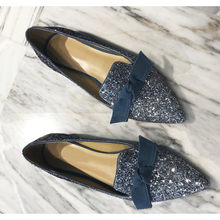 【美品】JIMMY CHOO グリッター ポインテッドトゥ フラットシューズ ジミーチュウ グリッター ポインテッドトゥ フラットシューズ JIMMY