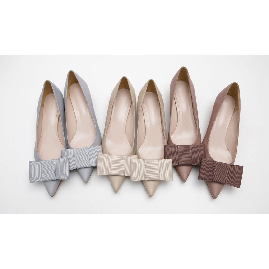 レザー レディーリボン ポインテッドトゥ パンプス | ♥Shoes 