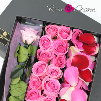 バラ風呂ギフト｜薔薇風呂＆メッセージローズ プリザセット