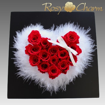 ラブリーハート｜赤いバラ プリザーブドフラワー｜ハート型の薔薇