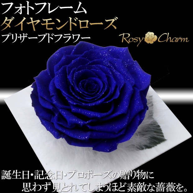 大輪 青い薔薇 フォトフレーム ダイヤモンドローズ プリザーブドフラワー 写真立て 大輪 青い薔薇 フォトフレーム ダイヤモンドローズ プリザーブドフラワー 写真立て
