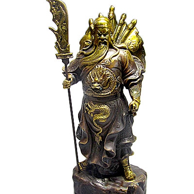 関羽像 28×17×48 銅製 関羽像 中 28cm 【送料無料】(沖縄1000円) | 銅,銅像