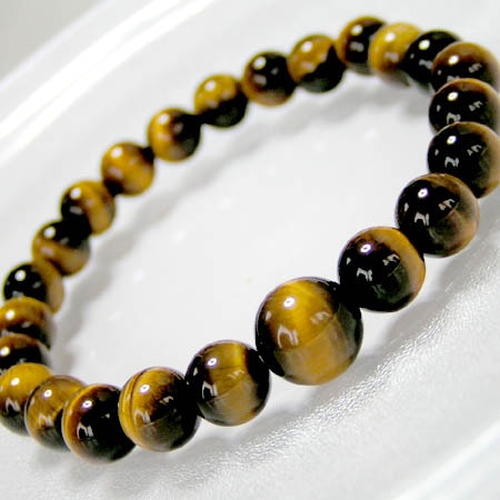 パワーストーン　タイガーアイ　金色に輝く虎　　激レア希少美品 激レア！金銀タイガーアイ 一連 (14mm-16mm)（トラ目） 連売り