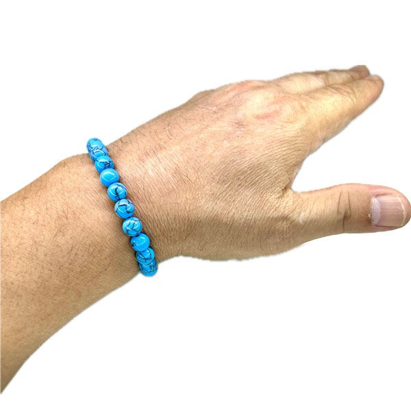 パワーストーンブレスレット・ターコイズ(トルコ石)8mm 【内周約15.5cm
