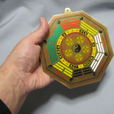 太極　八卦　風水　銅製　六爻占術　置物　インテリア　工芸品　美術品　A1181 銅製太極八卦プレート飾り(ネコポス便可) ｜開運,風水,グッズ・玩具