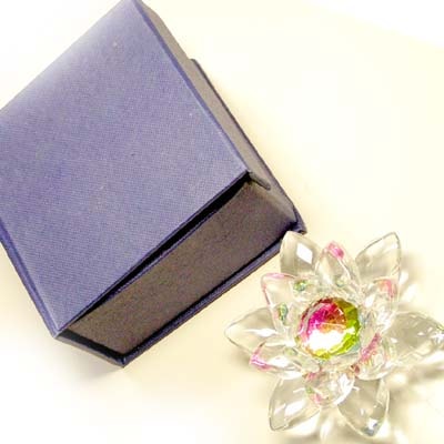 開運 クリスタルロータス置物 小6.5cm｜チャイナ,グッズ,中国,中華街