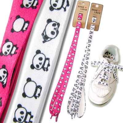パンダ リボンシューレースくつひも 靴紐 Tw ネコポス便可 ぱんだグッズ 中国 中華街 可愛い シャンシャン 香香 赤ちゃん 雑貨 Ro0403 パンダ雑貨専門店 パンダグッズ ぱんだ衣類 靴 靴グッズ 風水 太極拳 中国雑貨 中国衣料 パンダまんの老維新