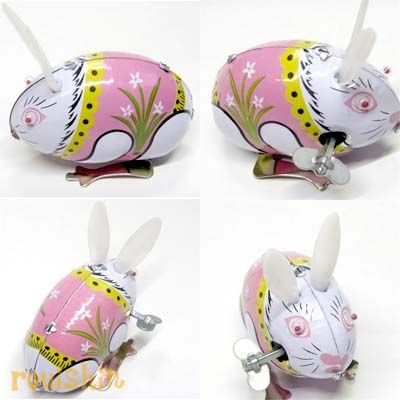 中国土産に 伝統民芸 ゼンマイ式 ブリキ 玩具 兔（ウサギ） ｜ぱんだ