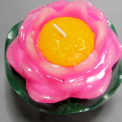 台付き ロータス ロウソク （蝋燭） ｜チャイナ,中国,中華街,レトロ