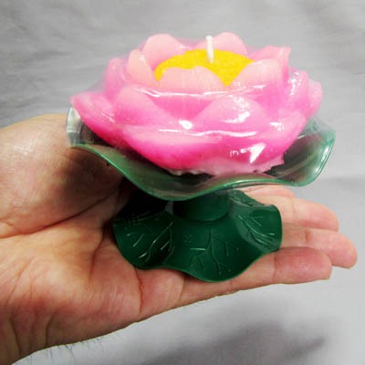 台付き ロータス ロウソク （蝋燭） ｜チャイナ,中国,中華街,レトロ