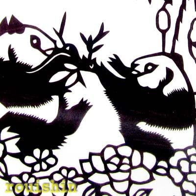 中国伝統工芸 【切り絵】 パンダ 箭紙（せんし） 【B4サイズ】 ｜ 箭紙