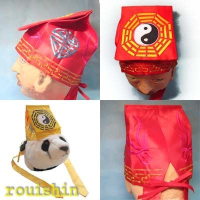 インヤン 太極 道士 帽子(ネコポス便可)| 中国,中華街,お土産,帽