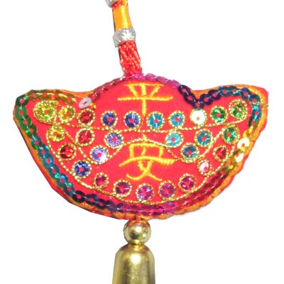 スパンコール付きマスコットベロア飾り 元宝(ネコポス便可) ｜房,春節