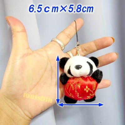 サテン服 パンダ ぬいぐるみ ストラップ ぱんだグッズ【KP】｜風水