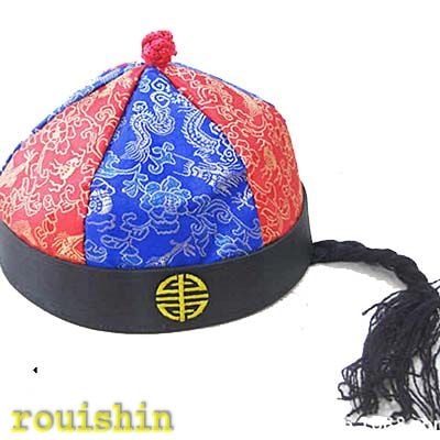 皇帝帽子（弁髪付き）｜中華帽子,中国,ぼうし,キャップ,ハット