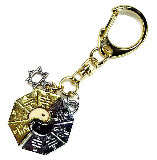 外面太極八卦鏡キーホルダー 桃花運八卦鏡キーホルダー | 森田健（不思議研究所